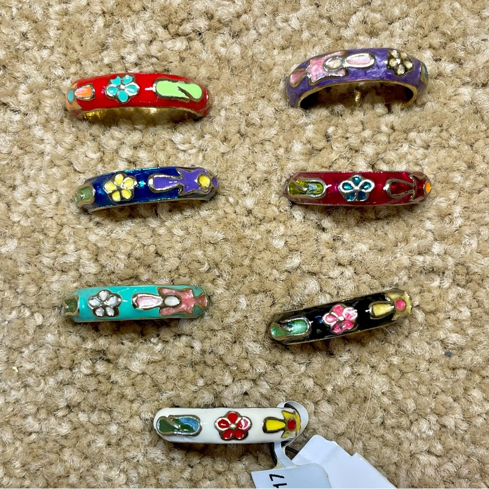 Cloisonné ring set